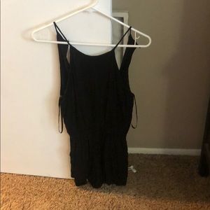 Black cute romper with pockets